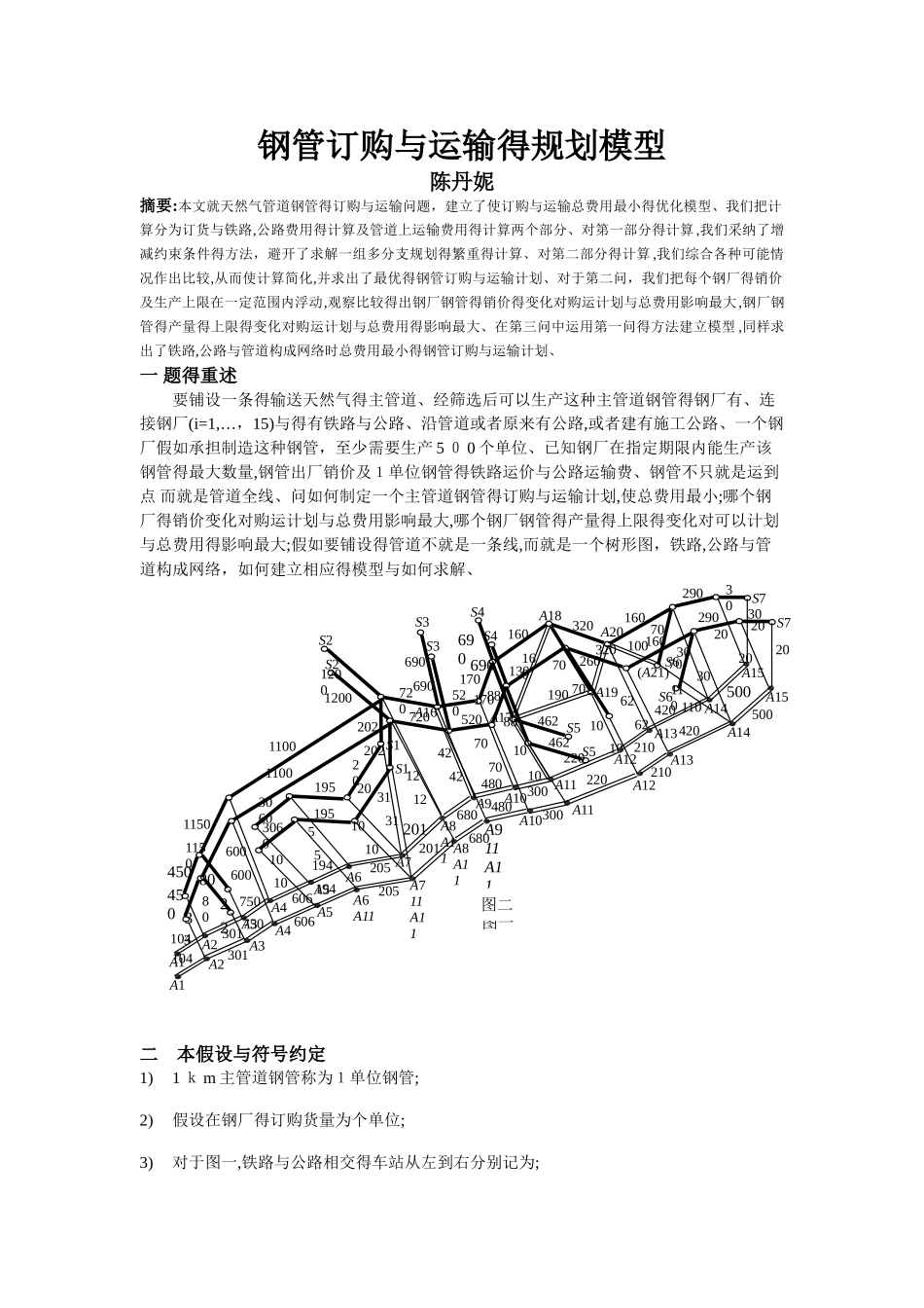 钢管订购和运输的规划模型_第1页