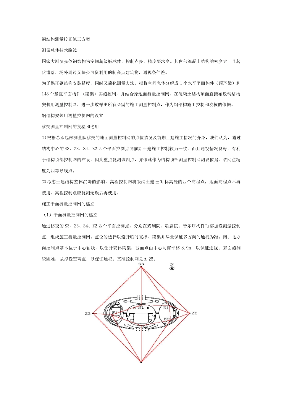 钢结构测量校正施工方案_第1页