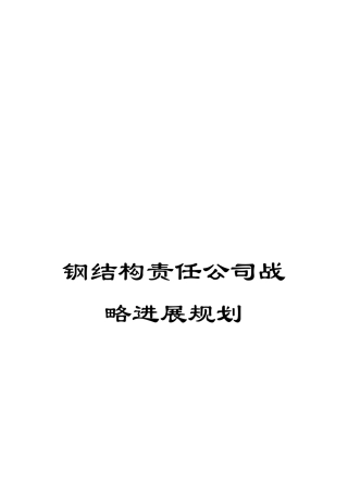 钢结构责任公司战略发展规划
