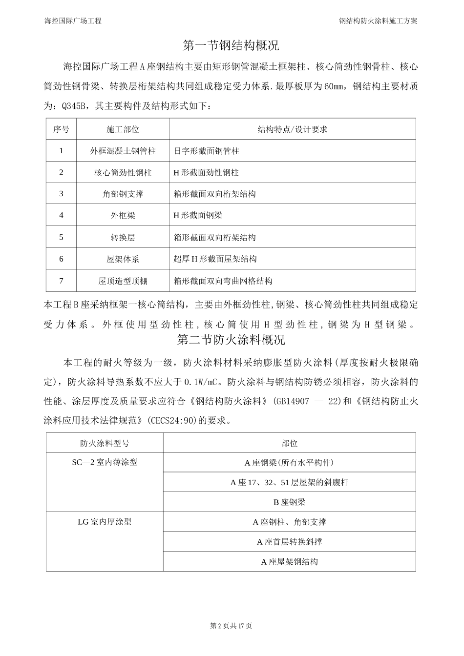 钢结构防火涂料施工方案4_第2页