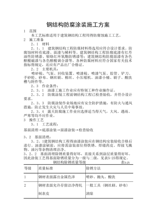 钢结构防腐涂装施工方案
