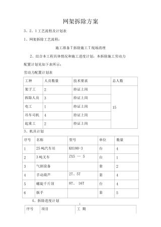 钢网架拆除施工方案