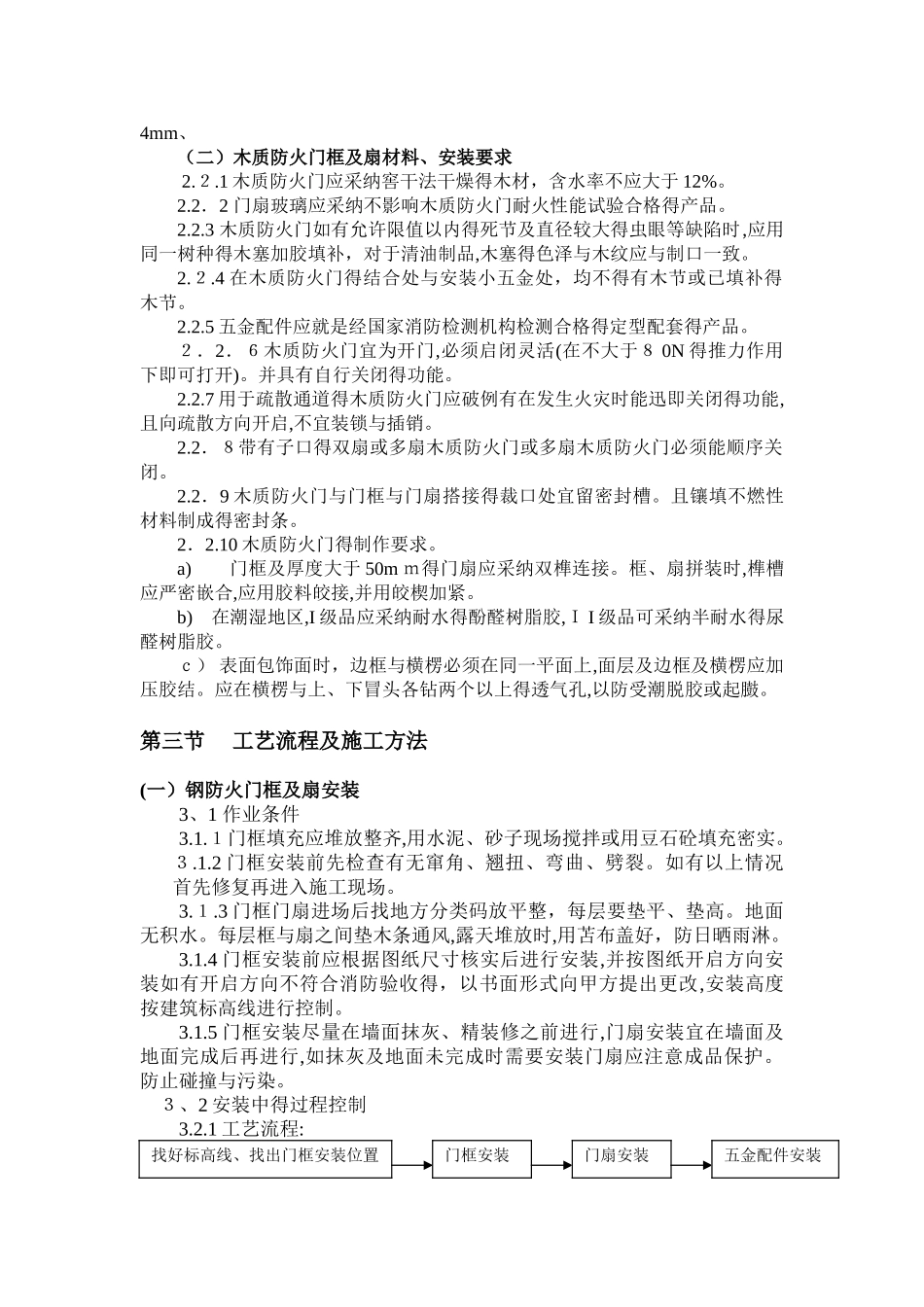 钢质防火门安装施工方案 _第2页