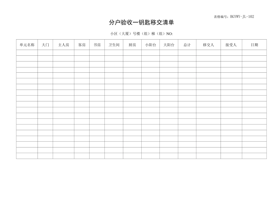 钥匙移交清单_第1页