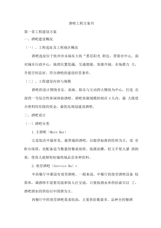 钦州酒吧项目计划书