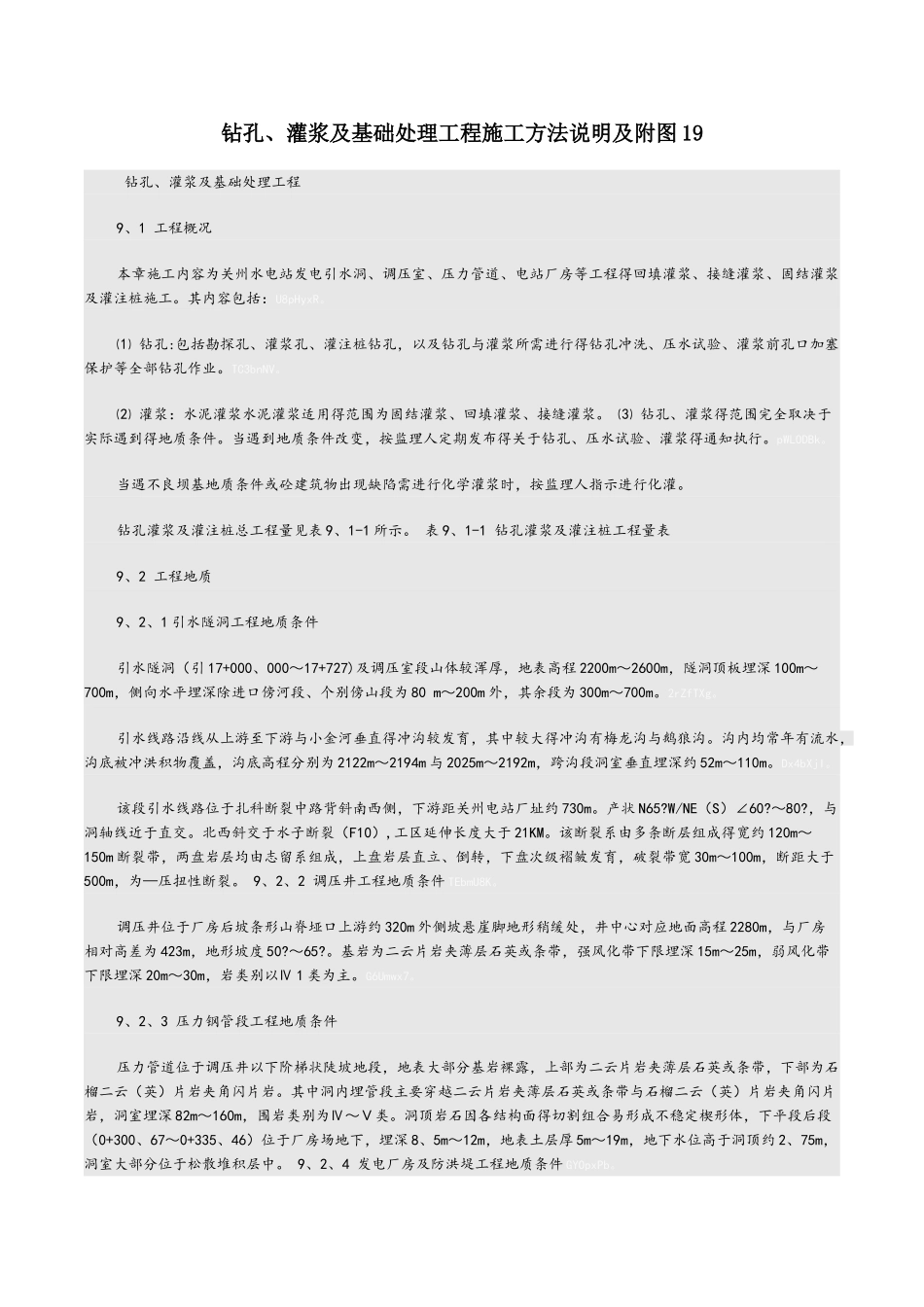 钻孔、灌浆及基础处理工程施工方法说明_第1页