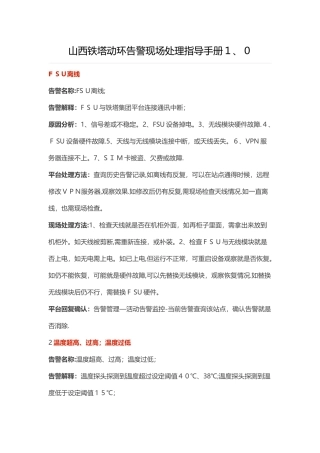 铁塔监控告警处理方法