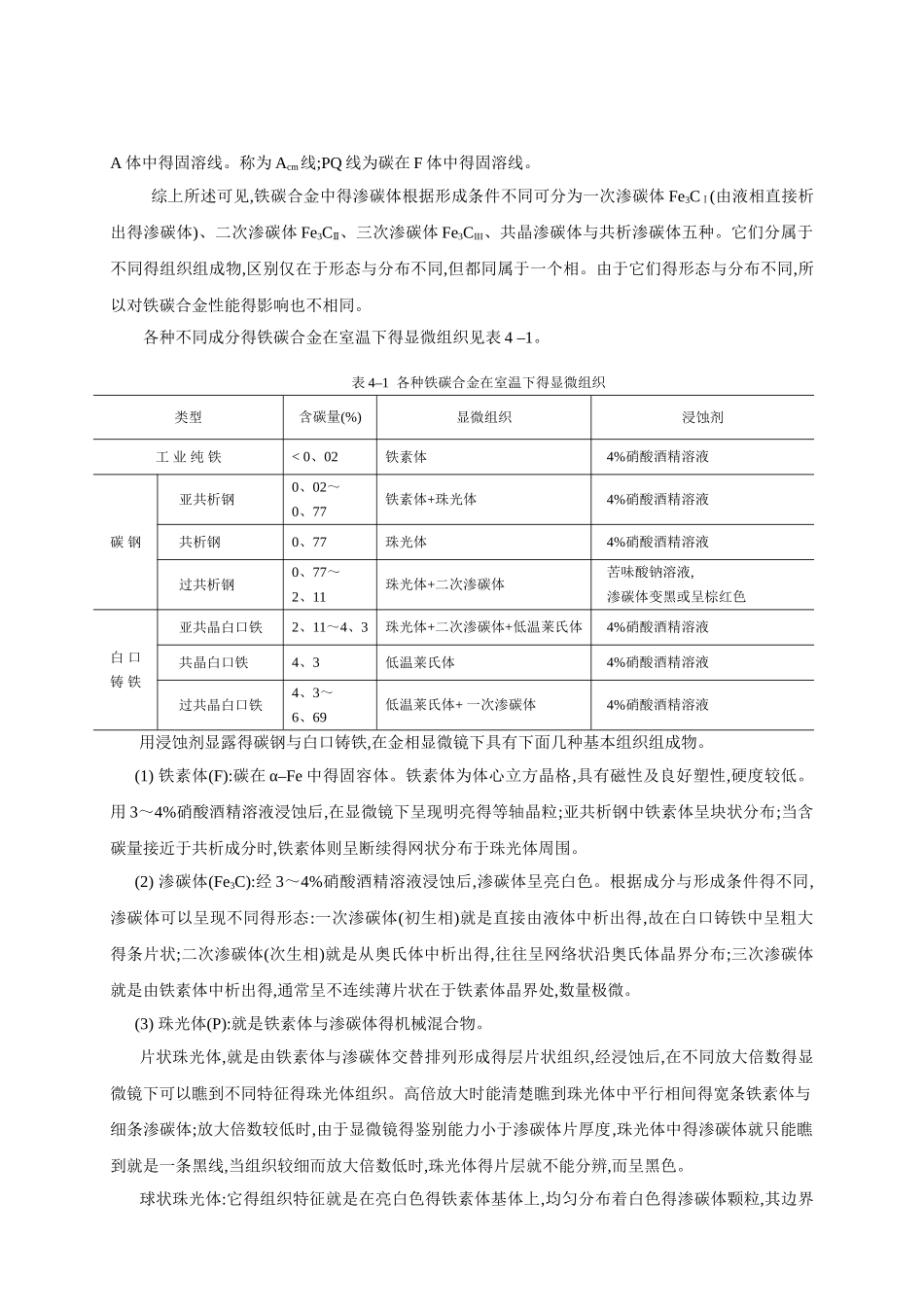 铁碳合金平衡组织观察与分析_第3页