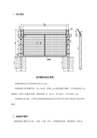铁路砼立柱钢筋网片防护栅栏施工技术交底