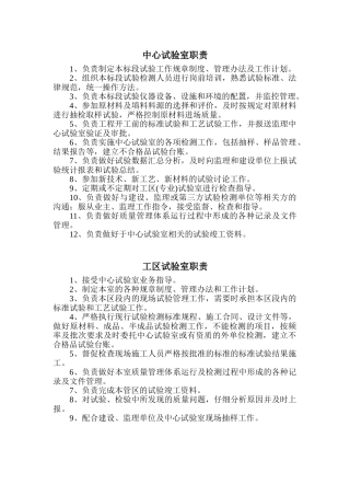 铁路试验岗位职责、管理制度