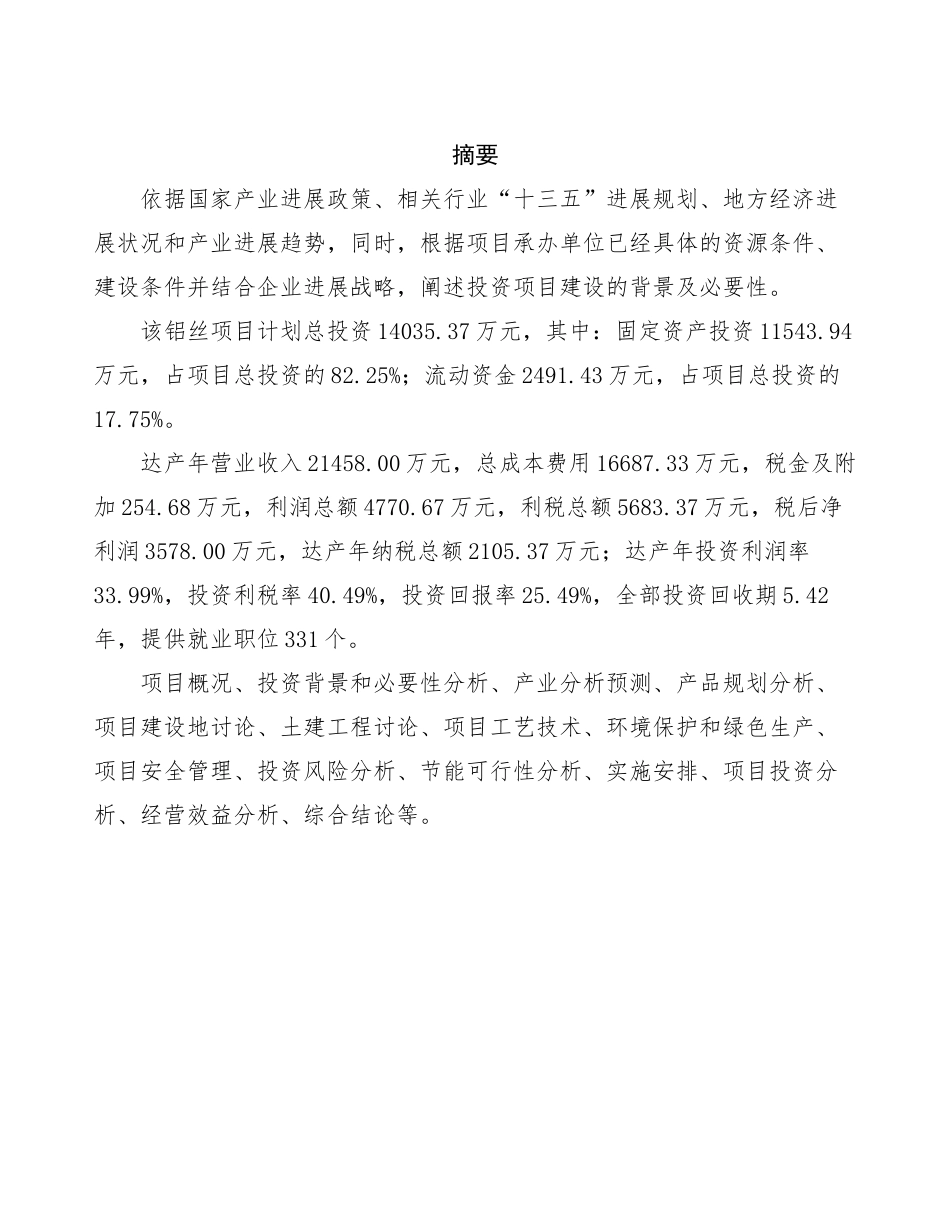 铝丝项目可行性研究报告模板可编辑-_第2页