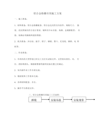 铝合金格栅吊顶施工方案