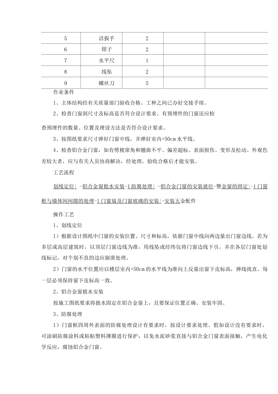 铝合金门窗安装施工工艺标准_第2页