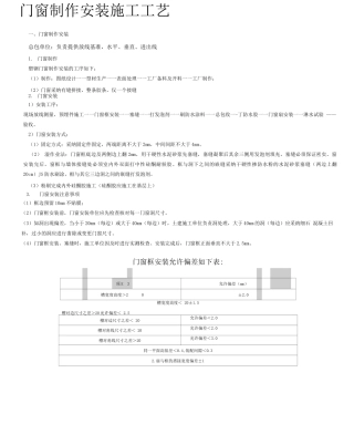 铝合金门窗施工工艺