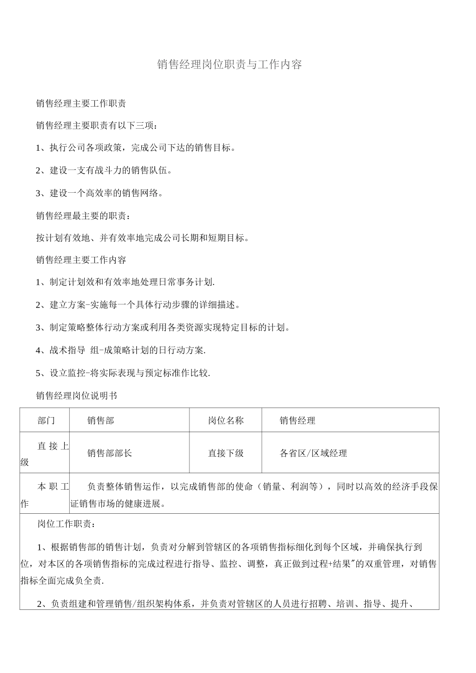 销售经理的岗位职责与工作内容_第1页