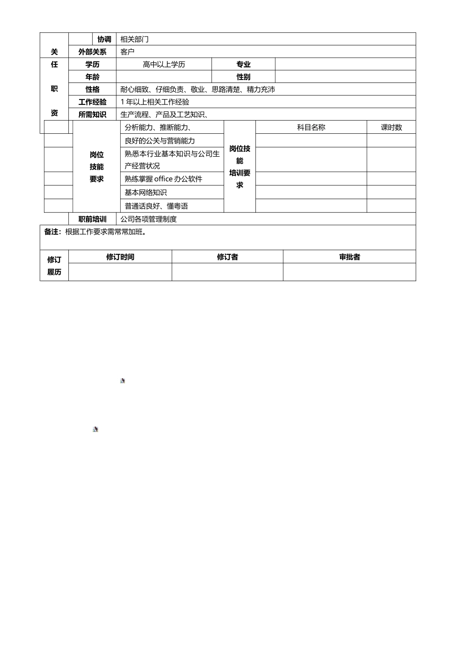 销售跟单员岗位说明书_第2页