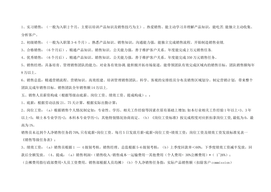 销售部提成及管理制度3_第2页