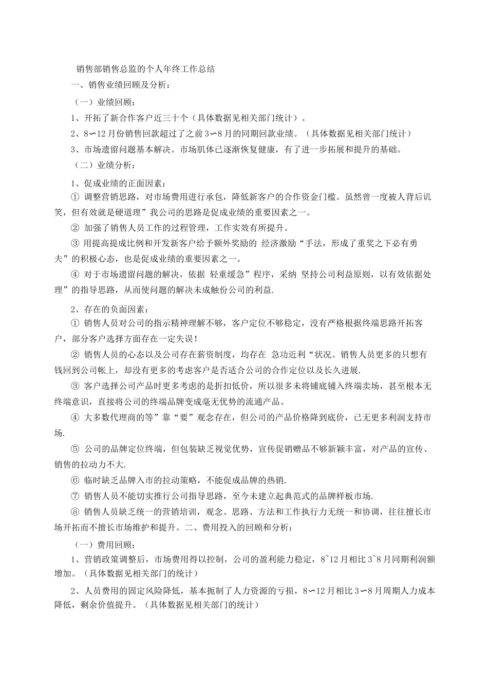销售部销售总监的个人年终工作总结_第1页