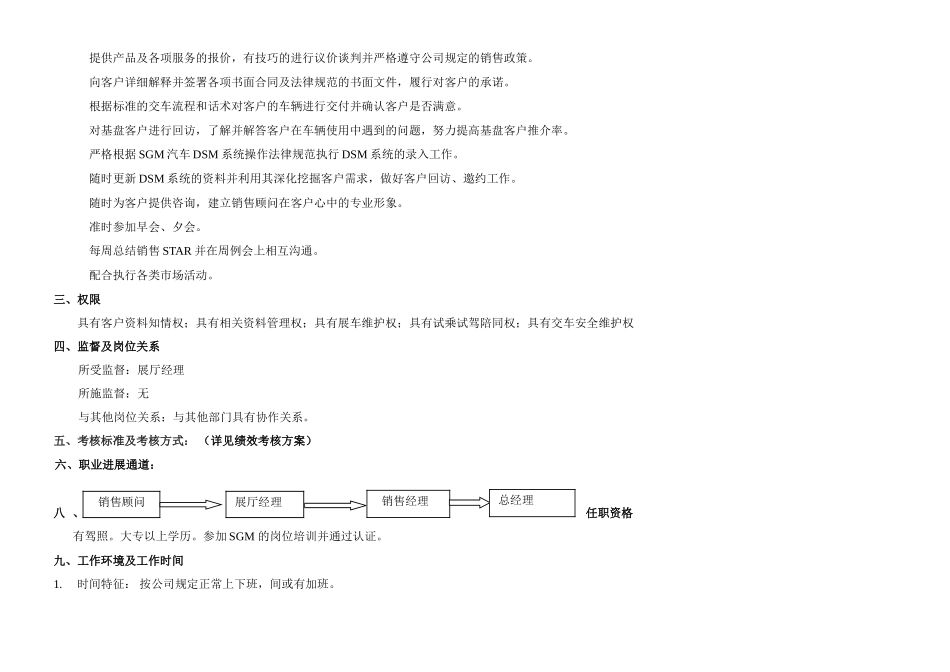 销售顾问岗位说明书8.11_第2页
