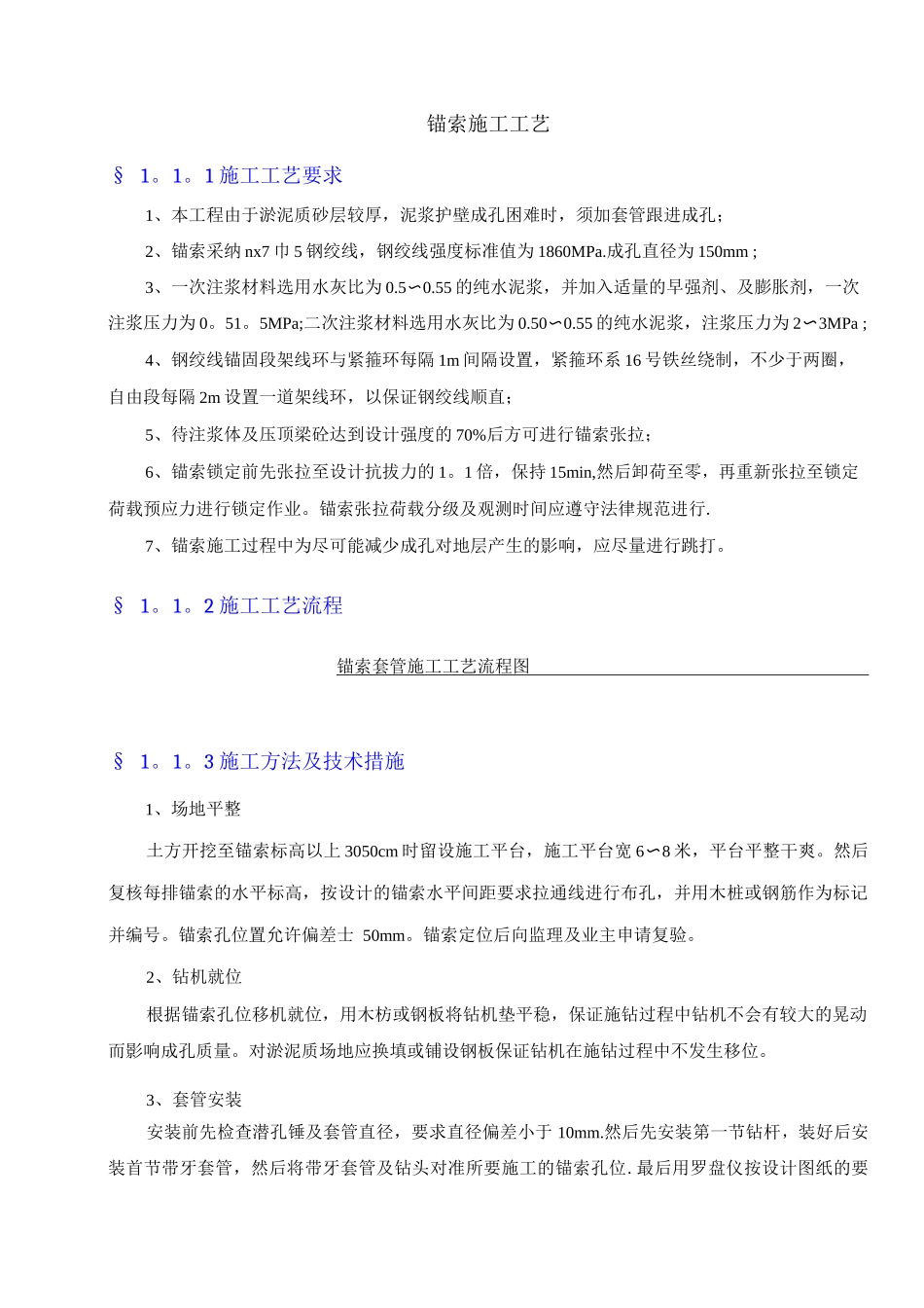 锚索(套管成孔)施工方案_第1页