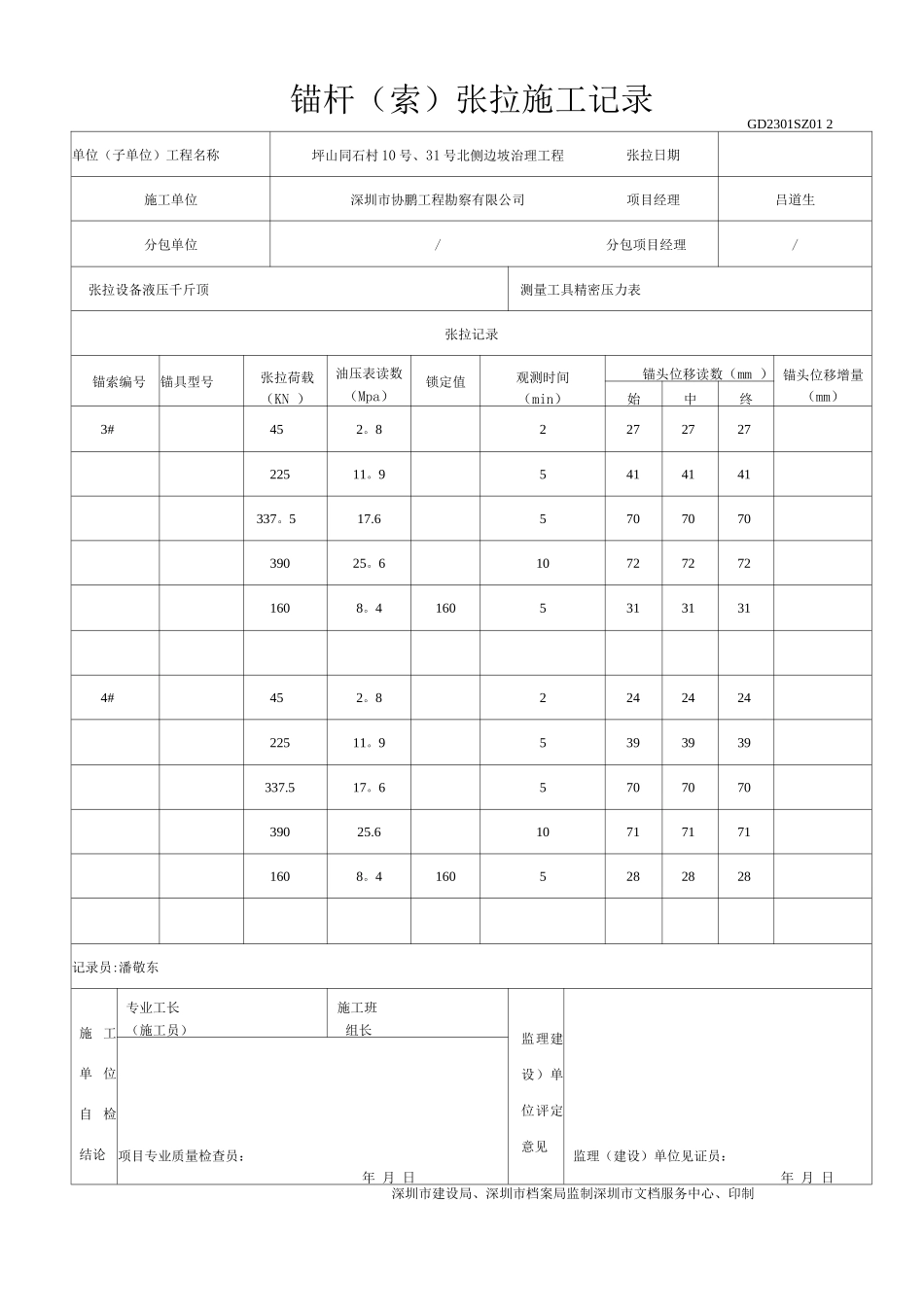 锚索张拉施工记录_第2页