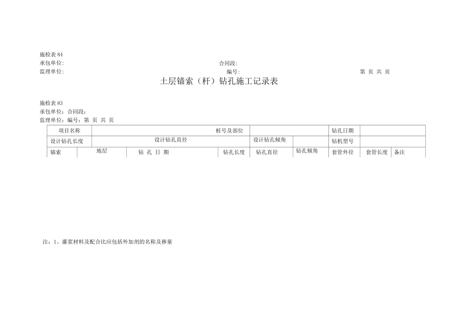 锚索施工记录表_第2页