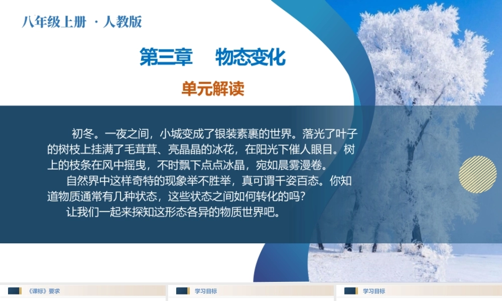 25秋人教八年级物理上册高效课堂第三章+物态变化（单元解读课件）