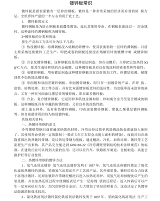 镀锌板定义及应用