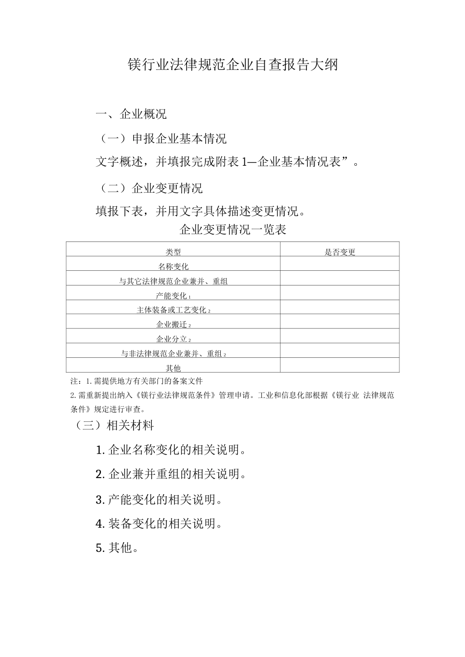 镁行业规范企业自查报告_第2页