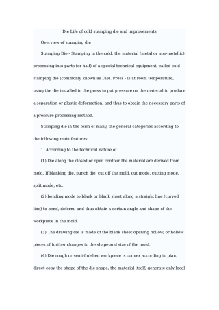 长方形角筒的加工工艺与模具设计冲压中多工件的最佳排样外文资料