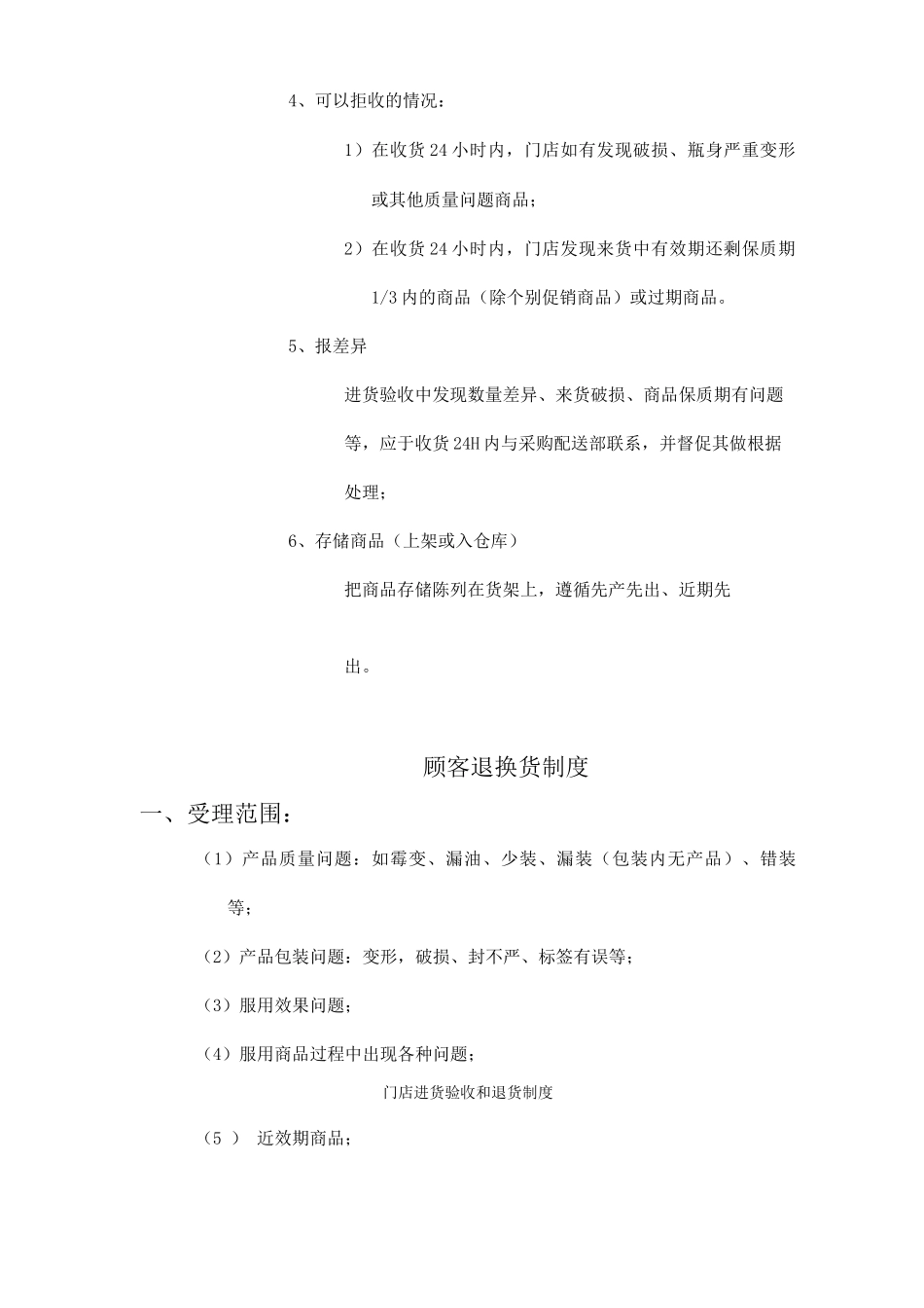门店进货验收和退货制度_第2页