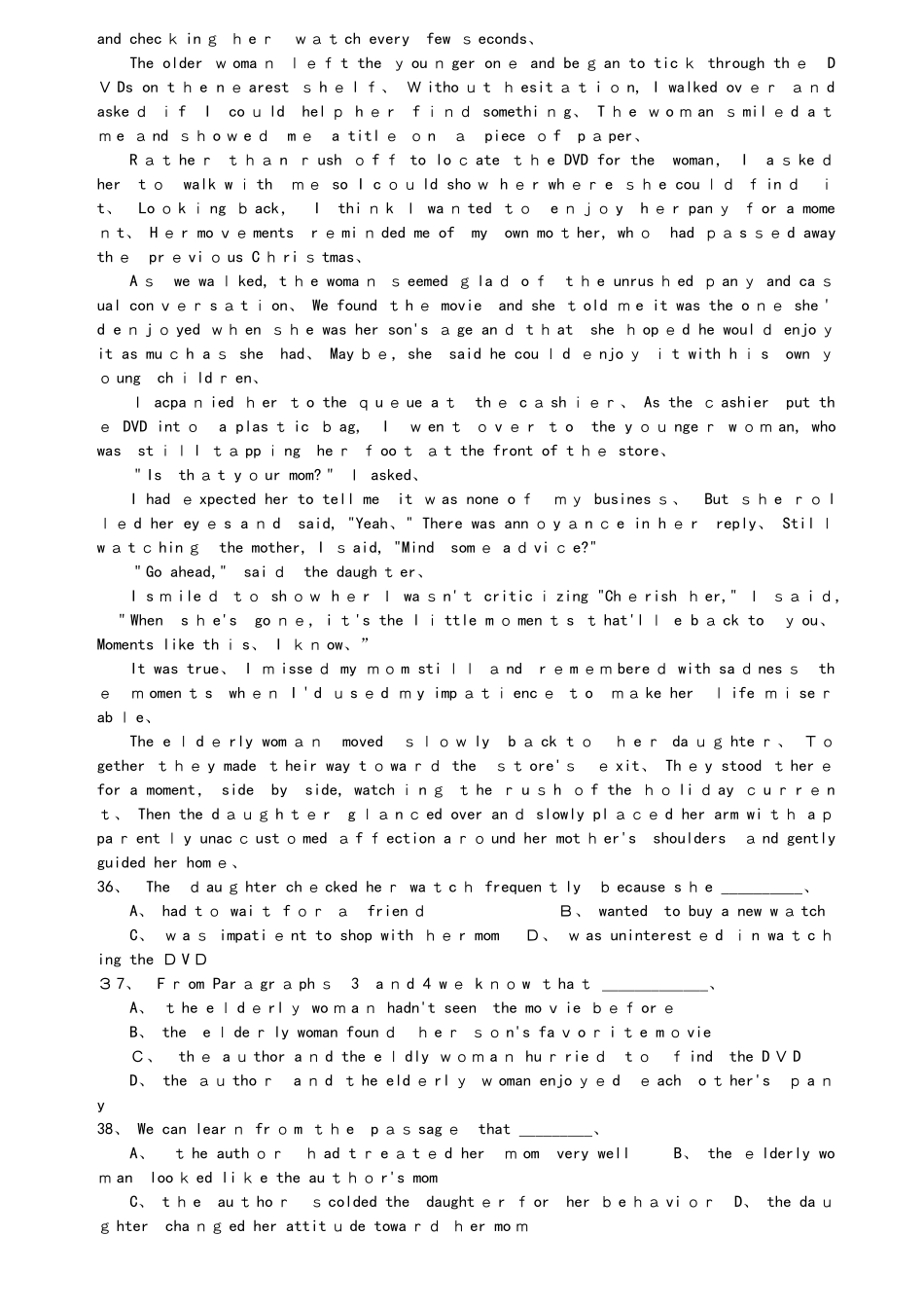 阅读理解之日常生活类专训_第3页
