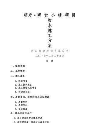 防水施工方案(专项方案)