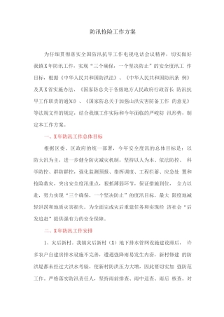 防汛抢险工作方案