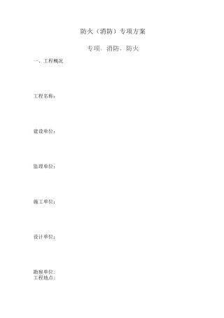 防火专项方案