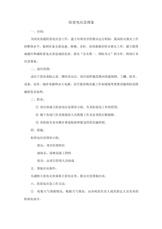 防雷电应急预案