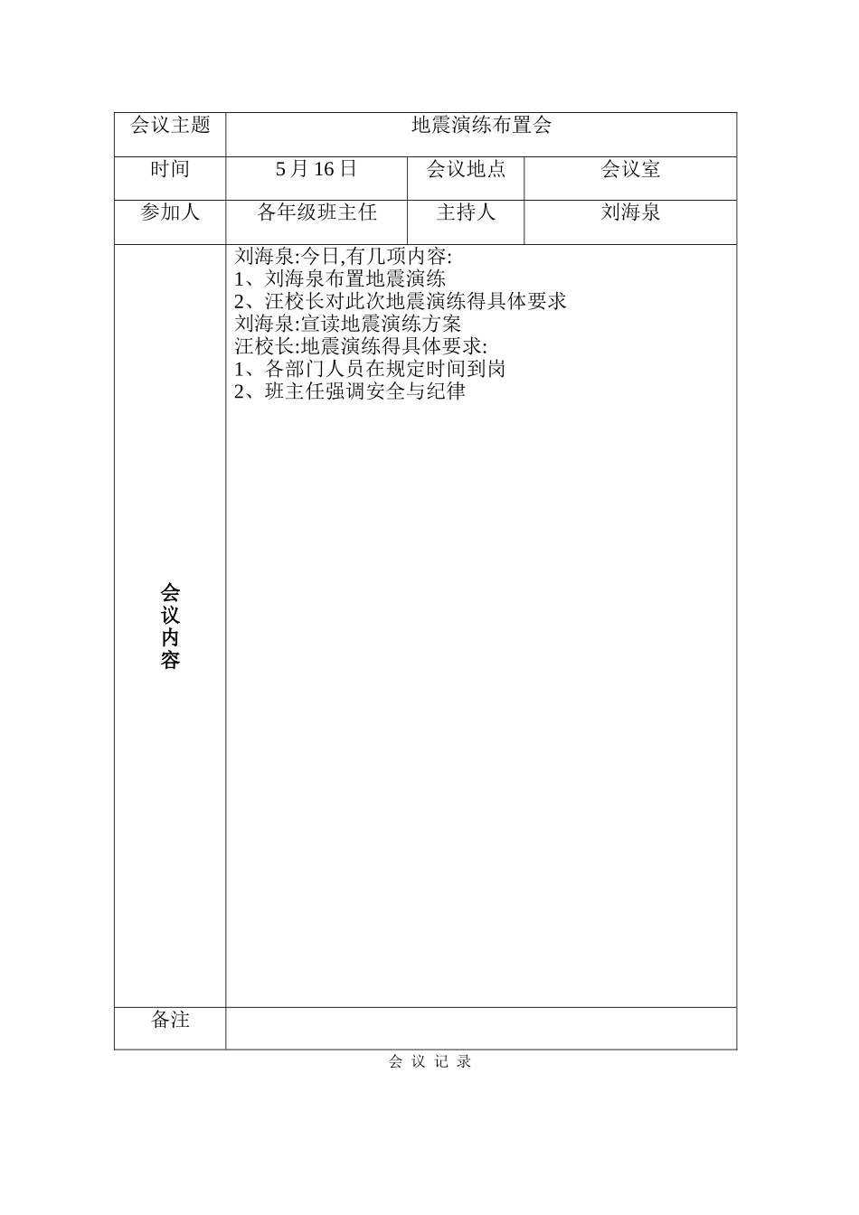 防震减灾会议记录_第2页