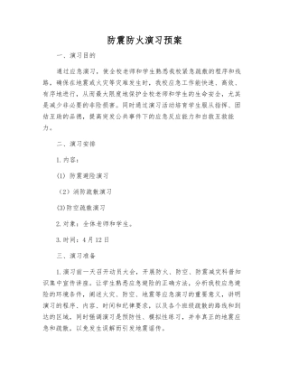 防震防火演练预案