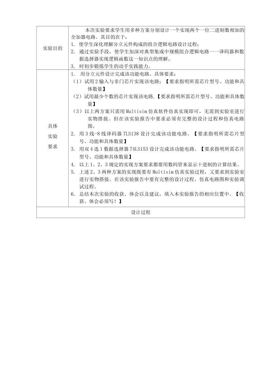 阶段性考核之一——组合逻辑电路设计实验_第2页