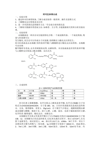 阿司匹林的制备