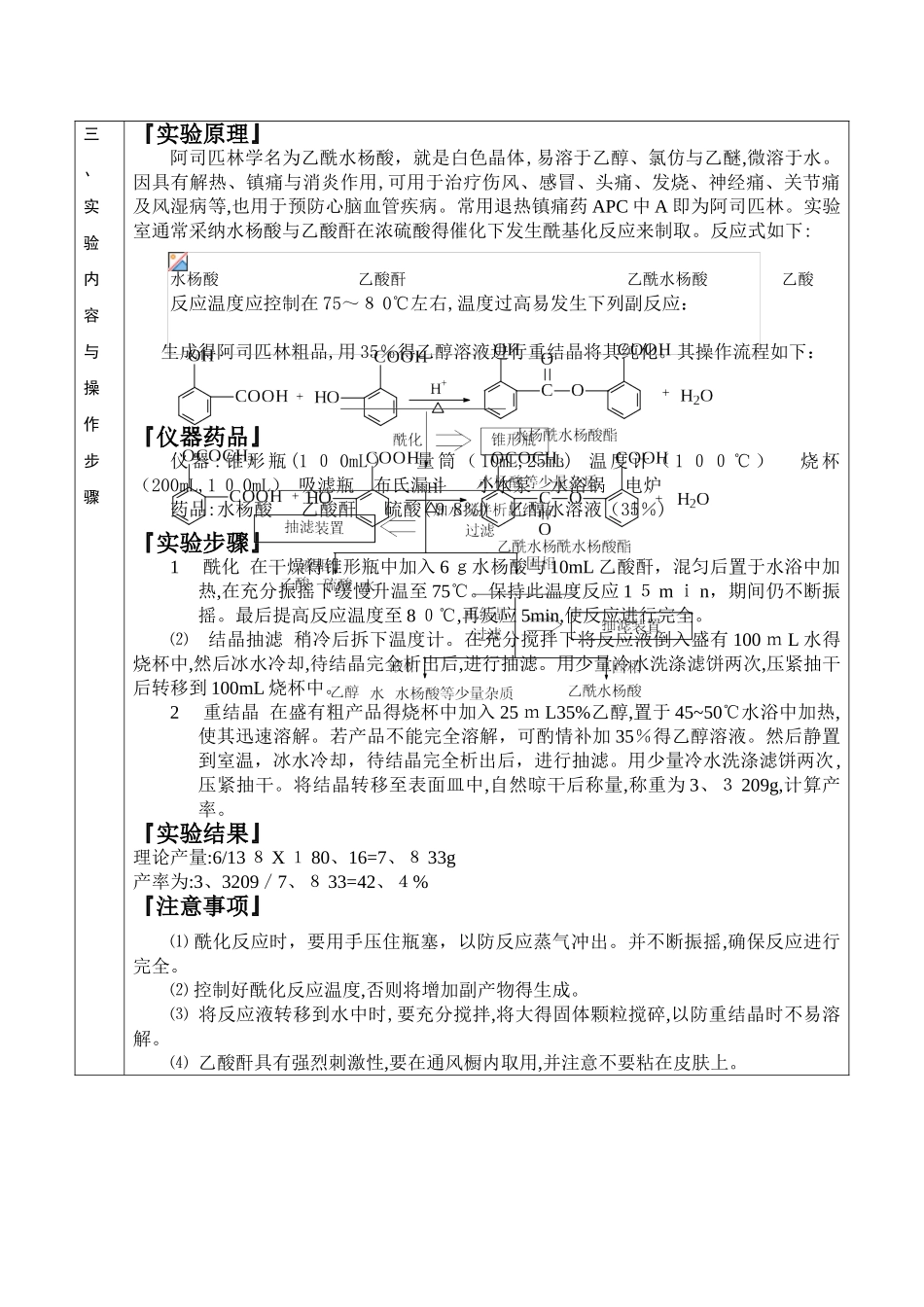 阿司匹林的制备实验报告_第2页