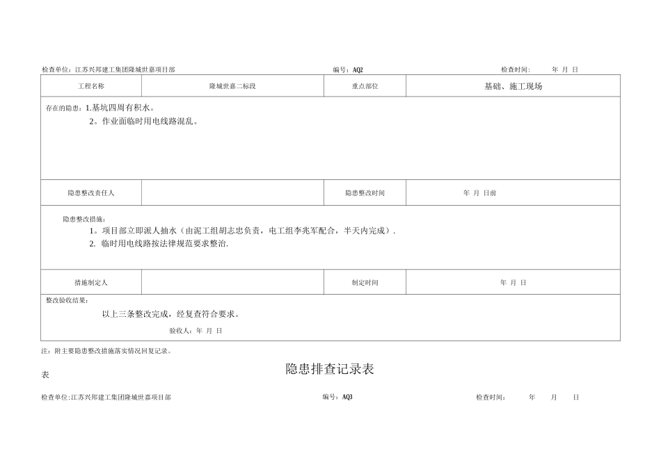 隐患排查记录表：6.1._第2页