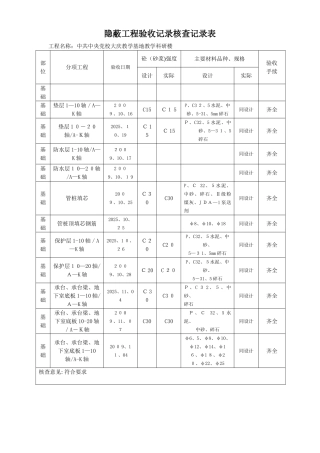 隐蔽工程验收记录核查记录表