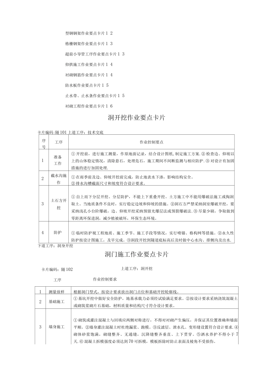 隧道各工序施工作业要点卡片_第2页