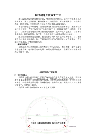 隧道洞身开挖施工工艺