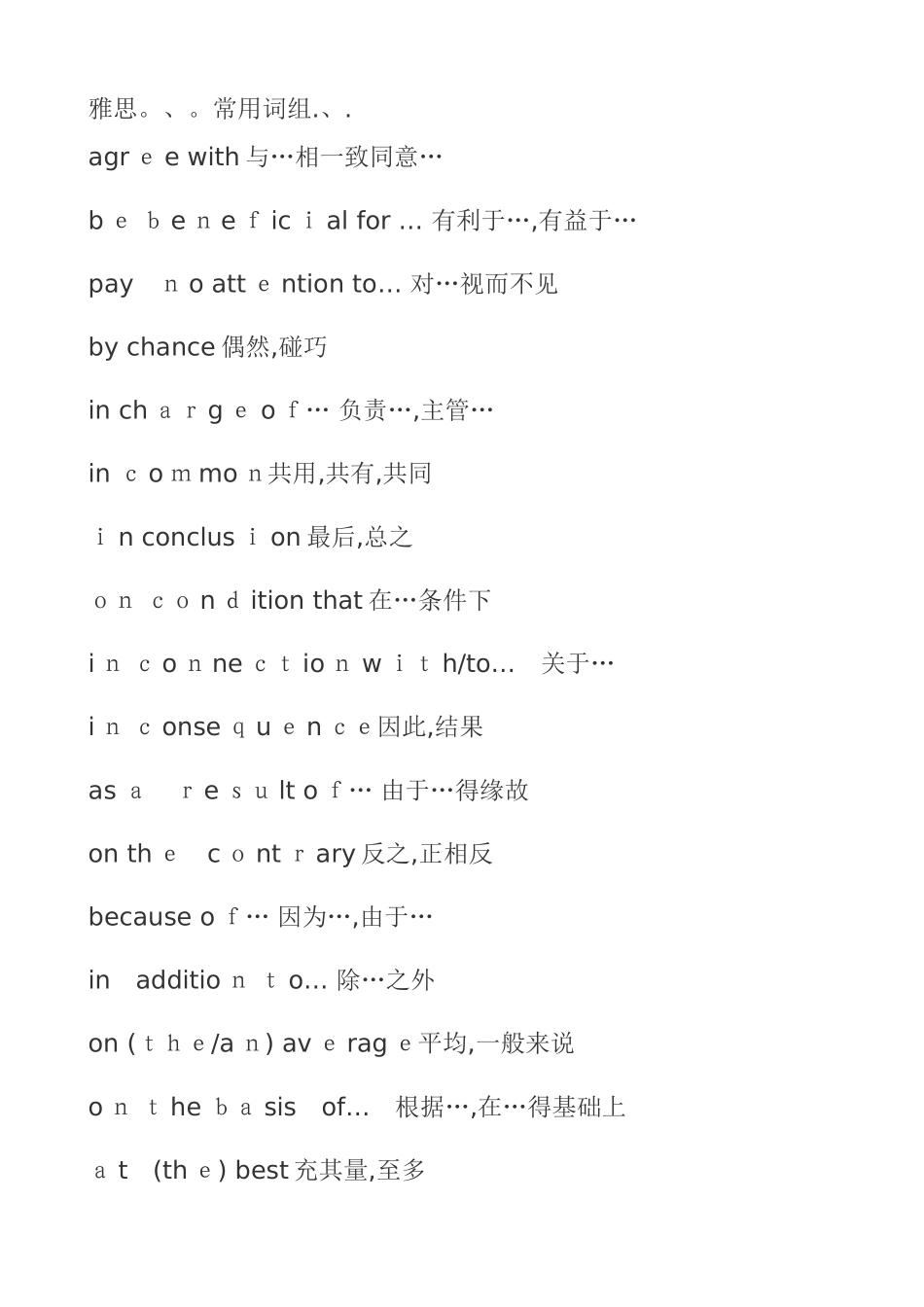 雅思口语常用词组_第1页