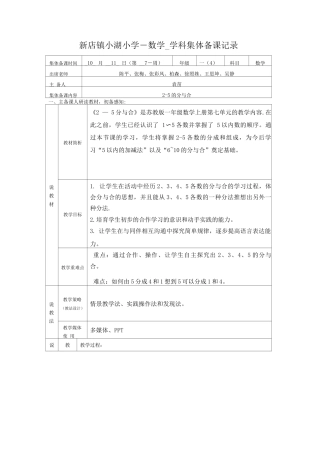 集体备课记录表