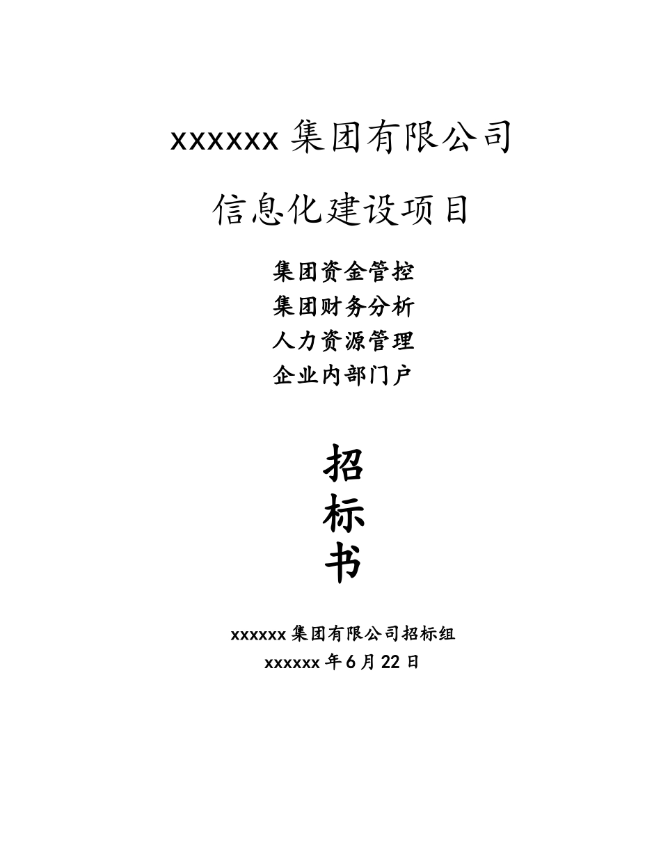 集团信息化项目招标文件_第1页