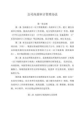 集团公司内部审计管理办法