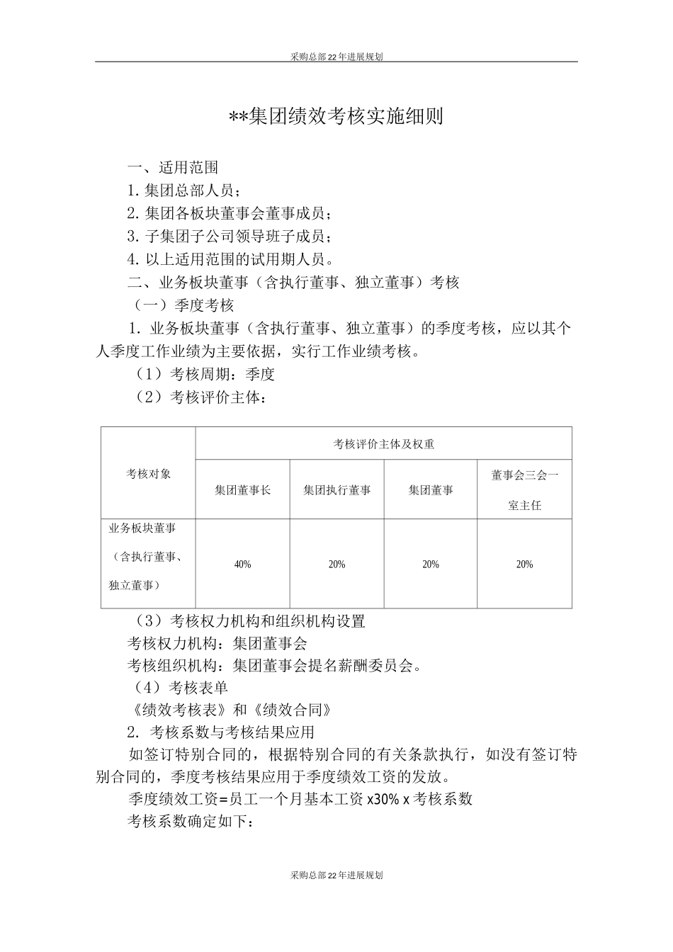 集团公司绩效考核实施细则_第1页